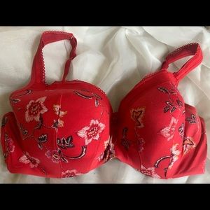 42DD Red floral Cacique bra